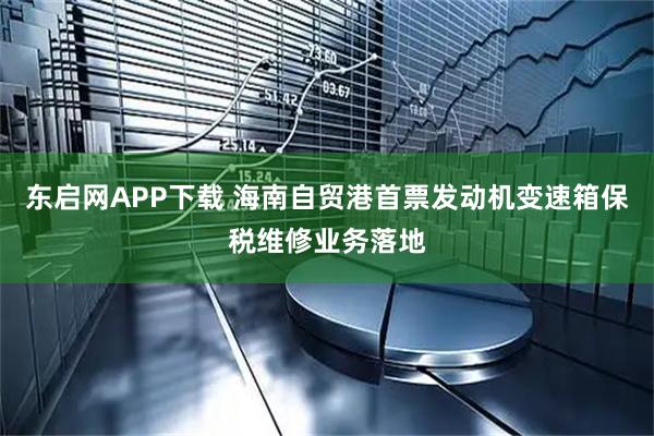 东启网APP下载 海南自贸港首票发动机变速箱保税维修业务落地